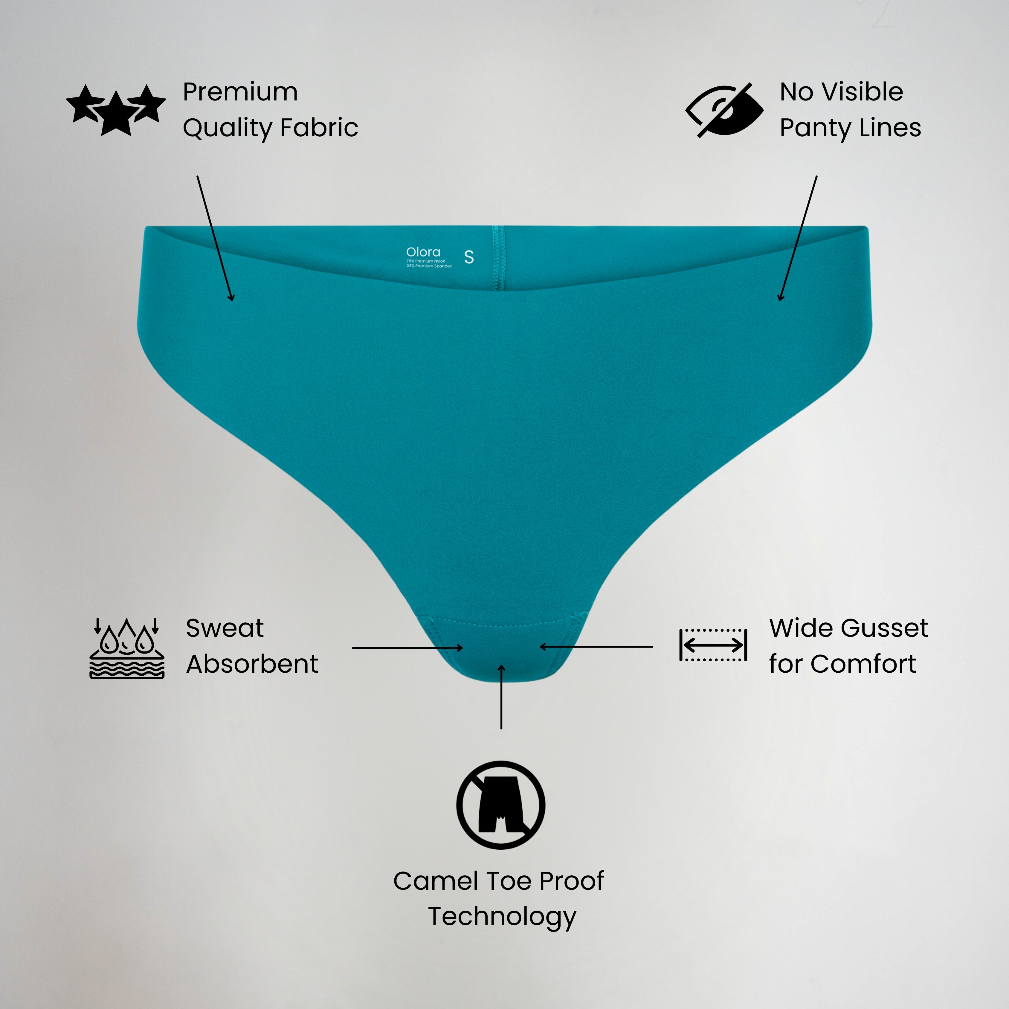 Olora Invisible Camel Toe Thong Mid Rise