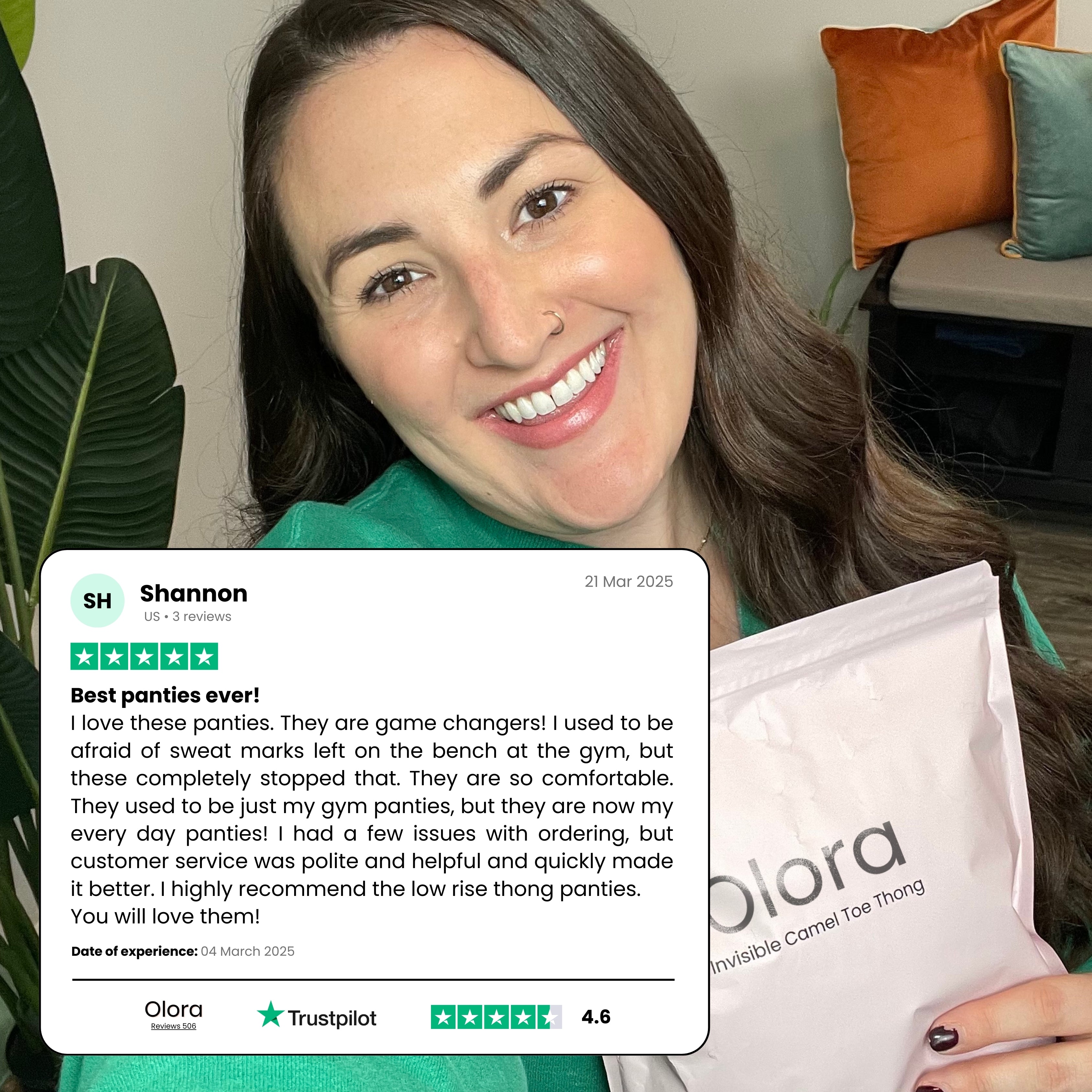 Olora Invisible Camel Toe Thong High Rise