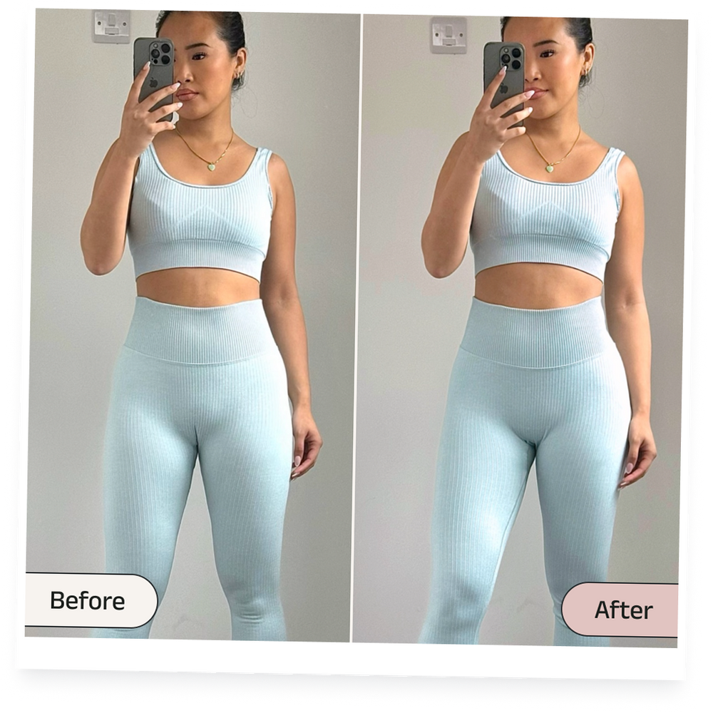 Before and after wearing seamless underwear