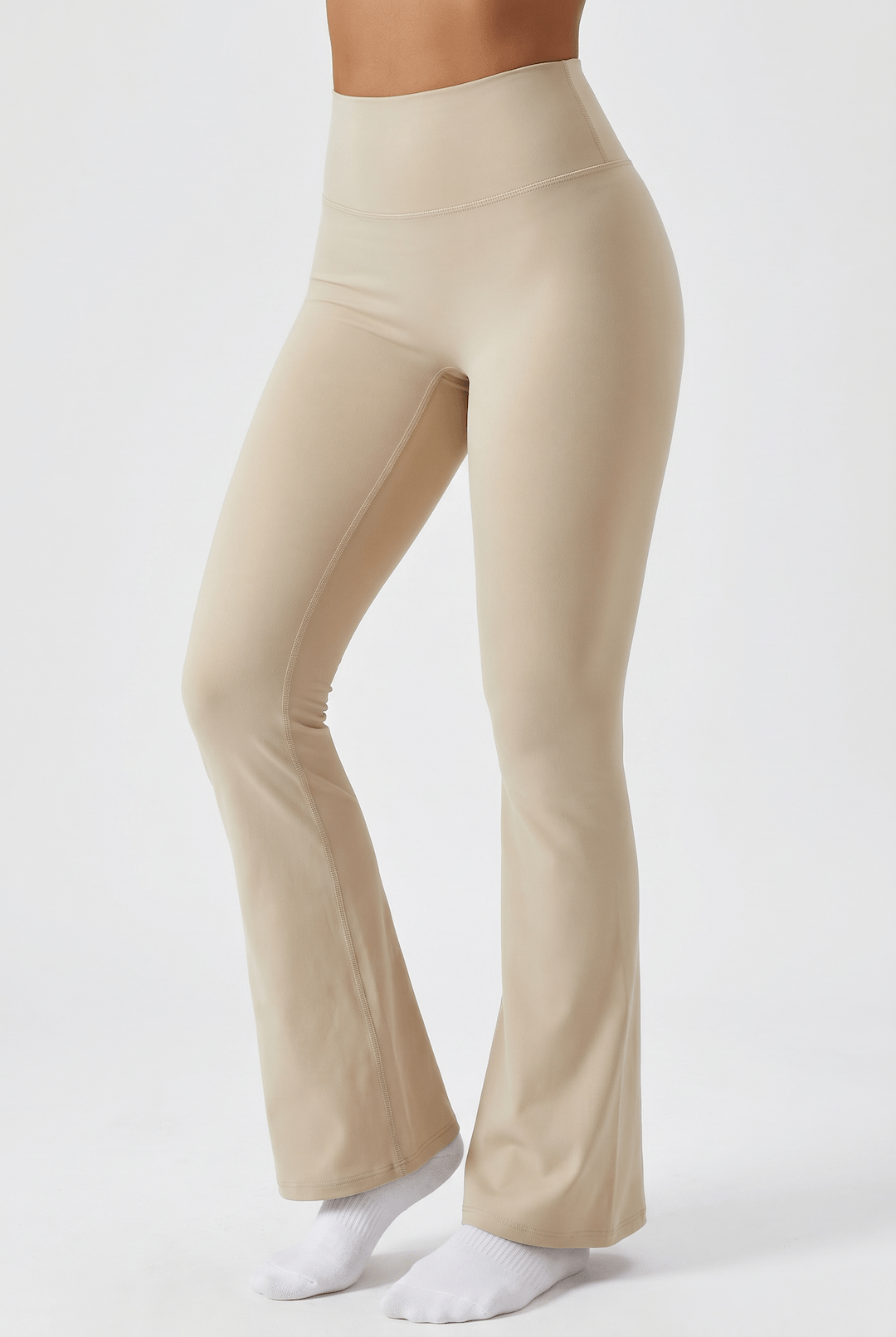 Olora Flare Leggings in Beige - Side 2